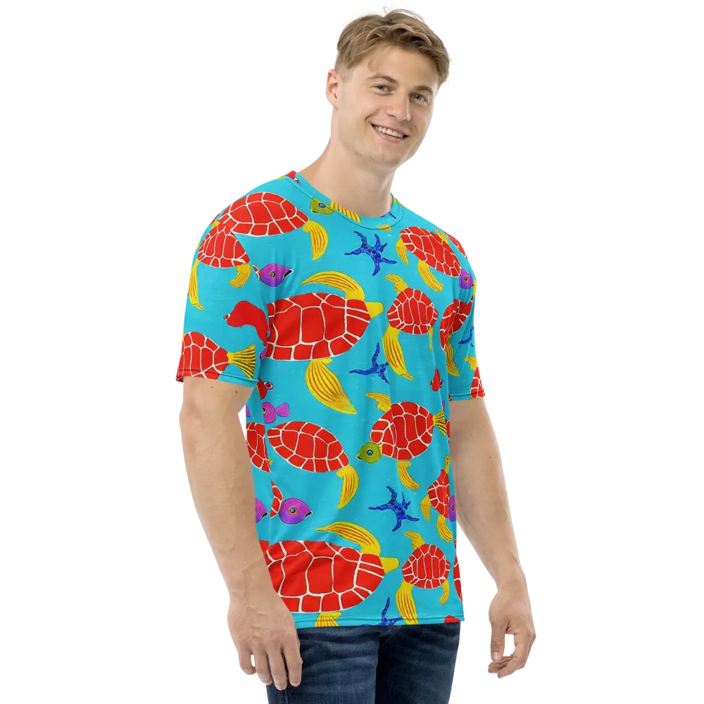 Red Shell Reverie on Men's Crew Neck T-Shirt — Right