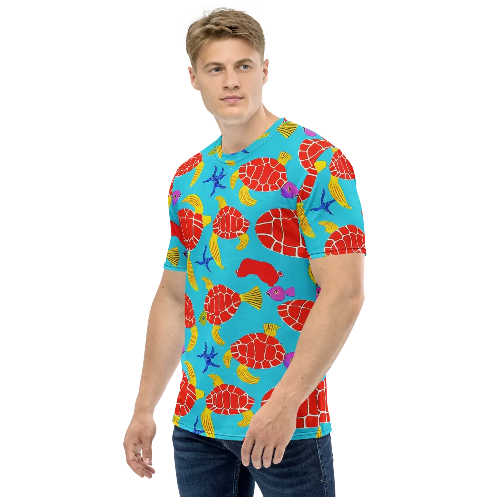 Red Shell Reverie on Men's Crew Neck T-Shirt — Left