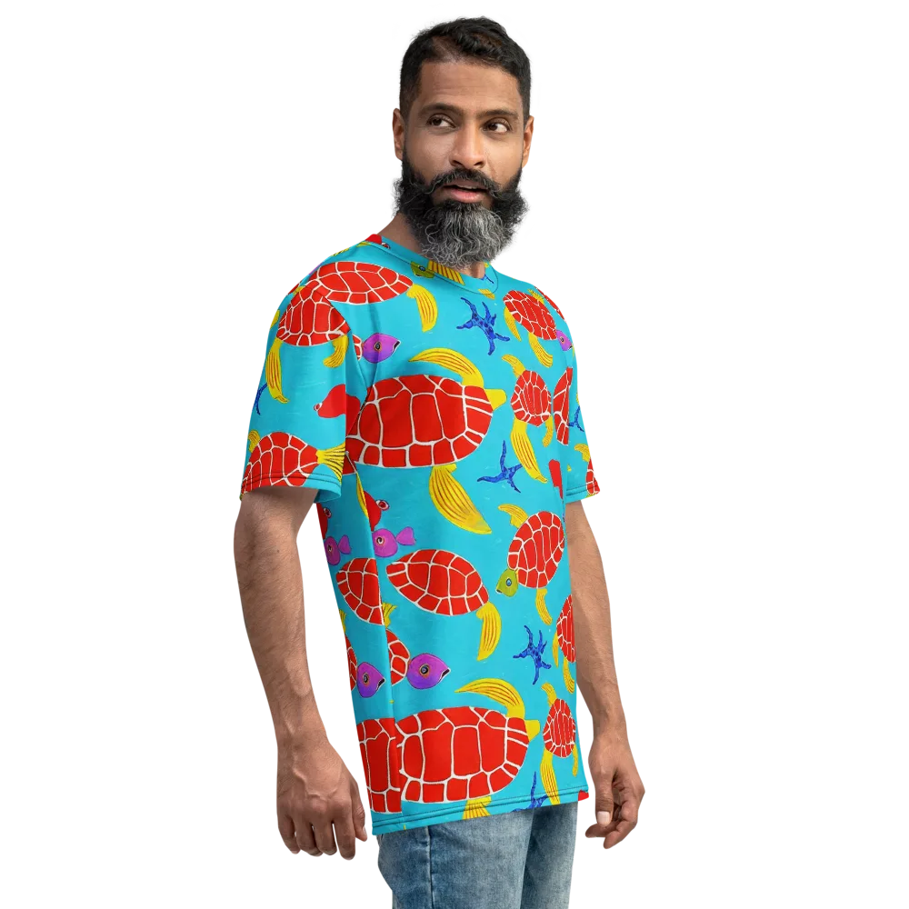 Red Shell Reverie on Men's Crew Neck T-Shirt — Right