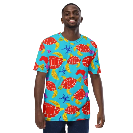 Red Shell Reverie on a Men's Crew Neck T-Shirt