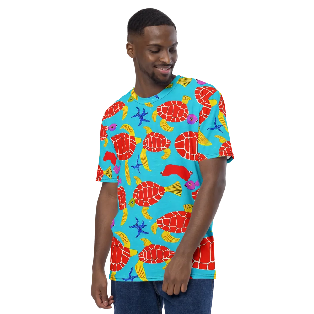Red Shell Reverie on Men's Crew Neck T-Shirt — Left