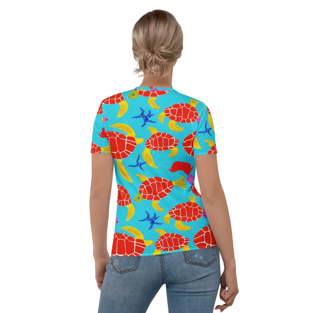 Red Shell Reverie on Women's Crew Neck T-Shirt — Back