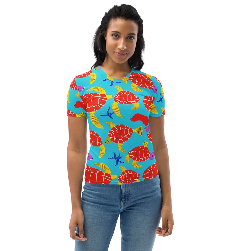Red Shell Reverie on Women's Crew Neck T-Shirt — Front