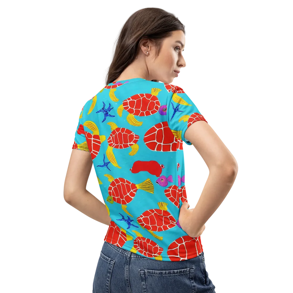 Red Shell Reverie on Women's Crew Neck T-Shirt — Back