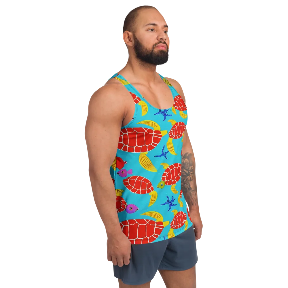 Red Shell Reverie on Men's Tank Top — Right Front