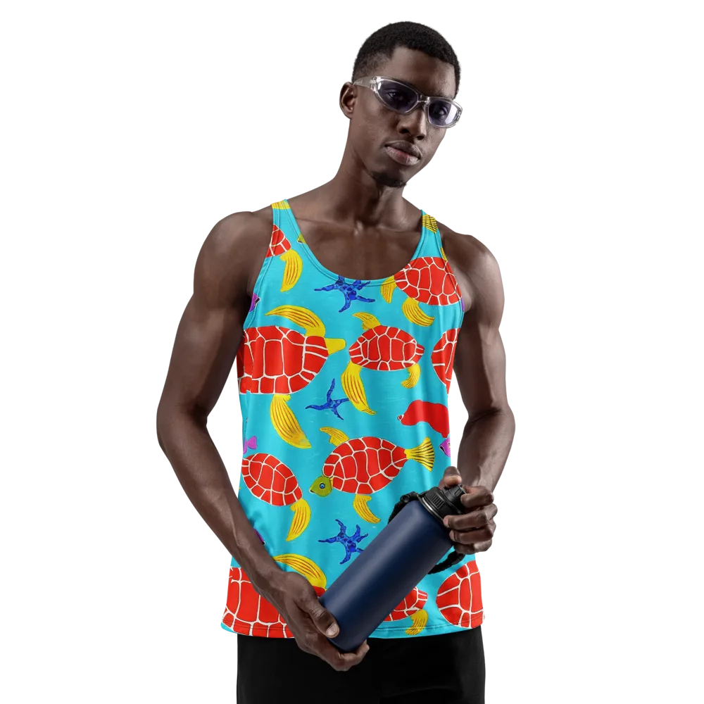 Red Shell Reverie on Men's Tank Top — Front
