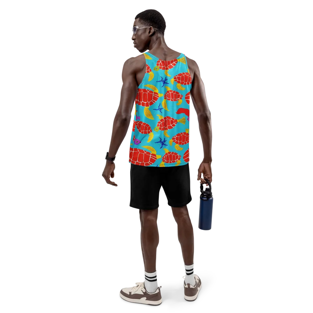 Red Shell Reverie on Men's Tank Top — Back