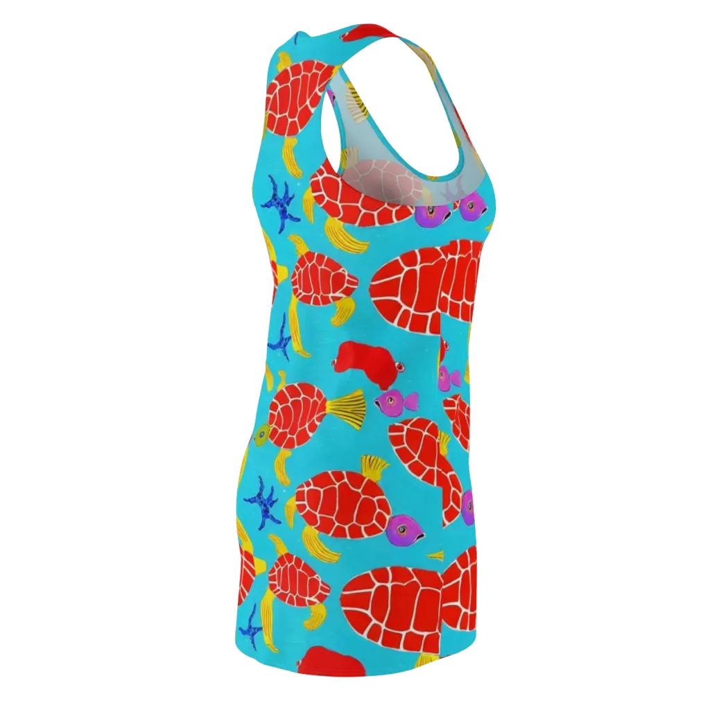 Red Shell Reverie on Racerback Dress — Back Side