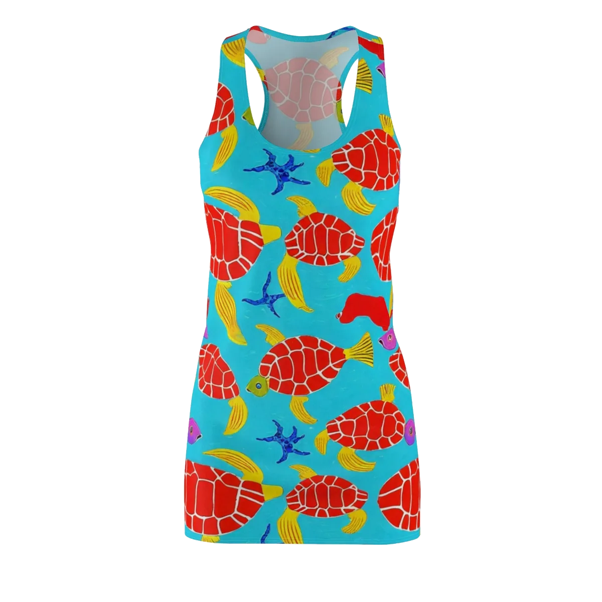 Red Shell Reverie on Racerback Dress — Front