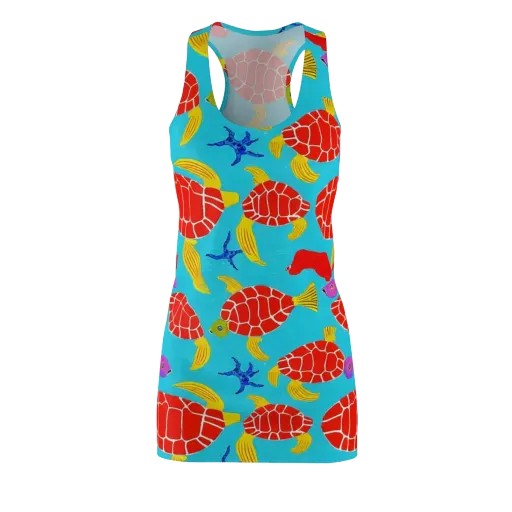 Red Shell Reverie on a Racerback Dress