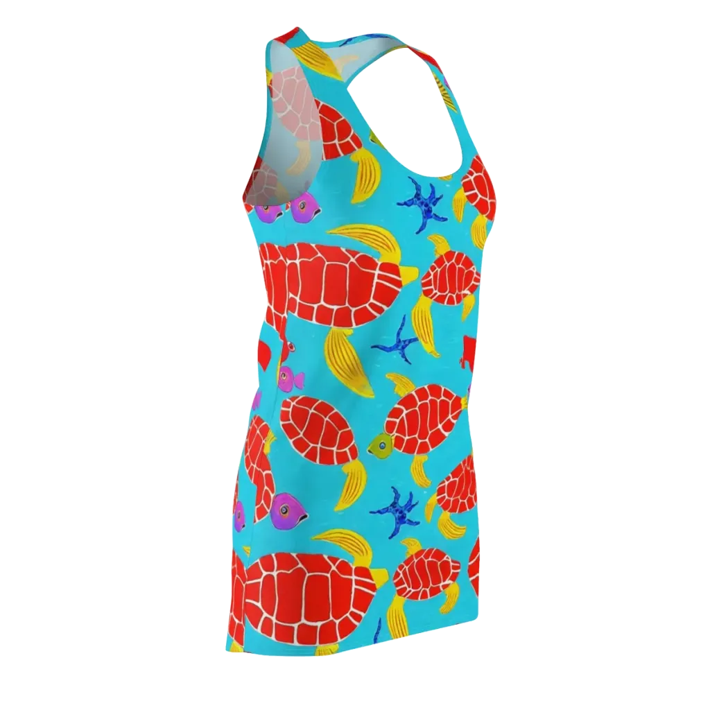 Red Shell Reverie on Racerback Dress — Front Side