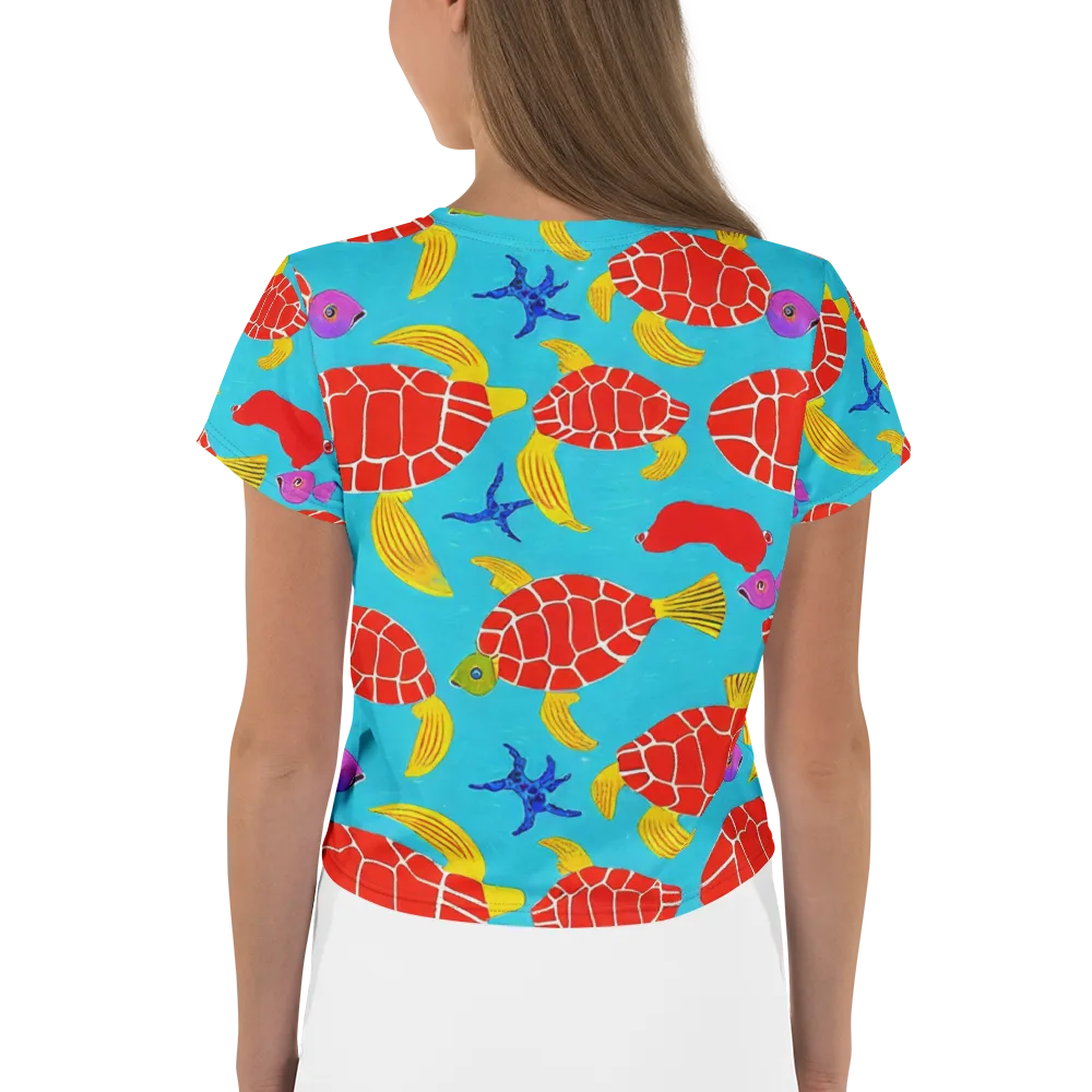 Red Shell Reverie on Crop Tee — Back
