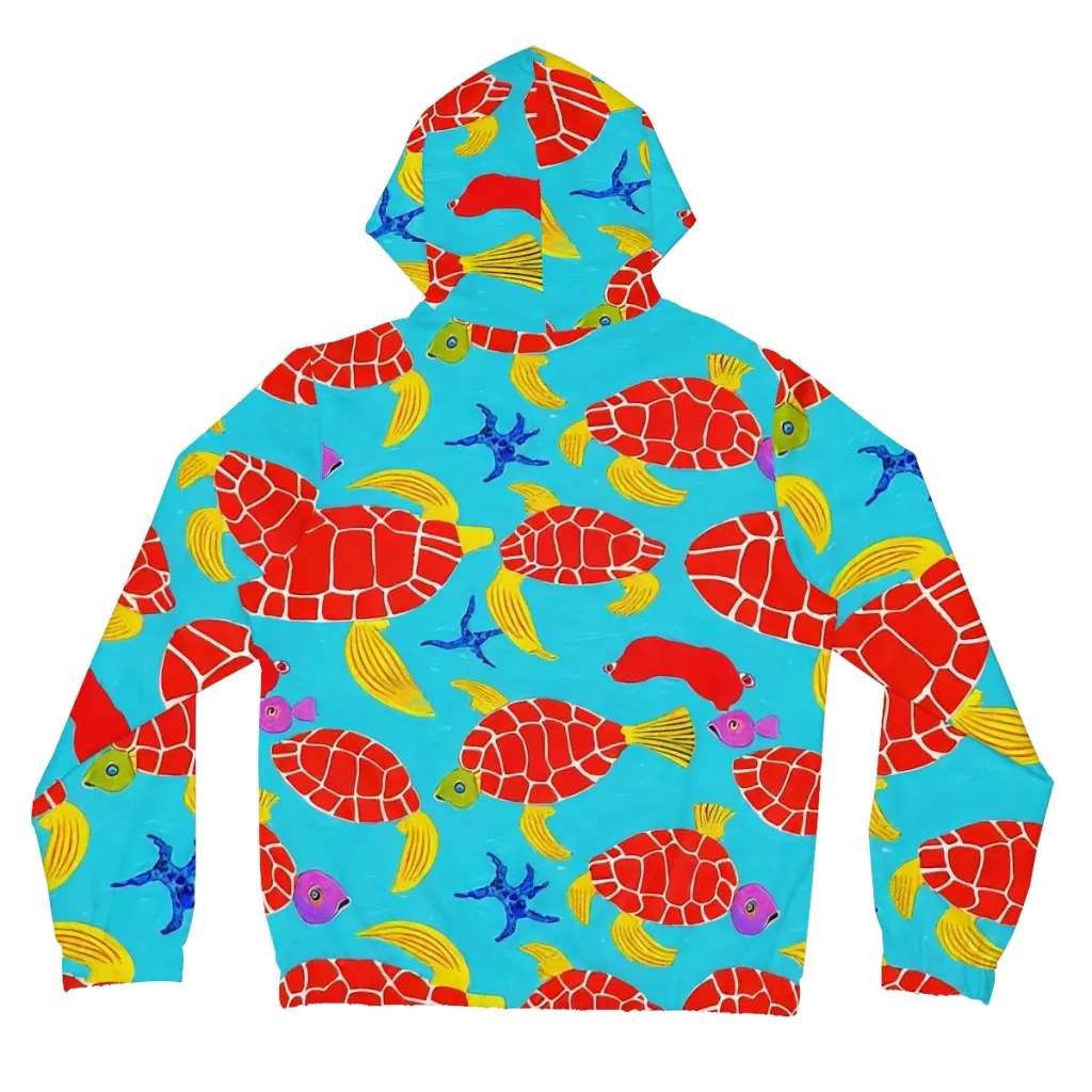 Red Shell Reverie on Women's Full-Zip Hoodie — Back
