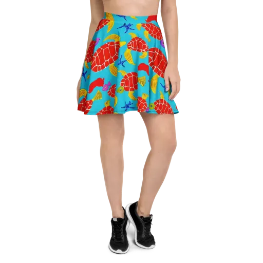 Red Shell Reverie on a Skater Skirt