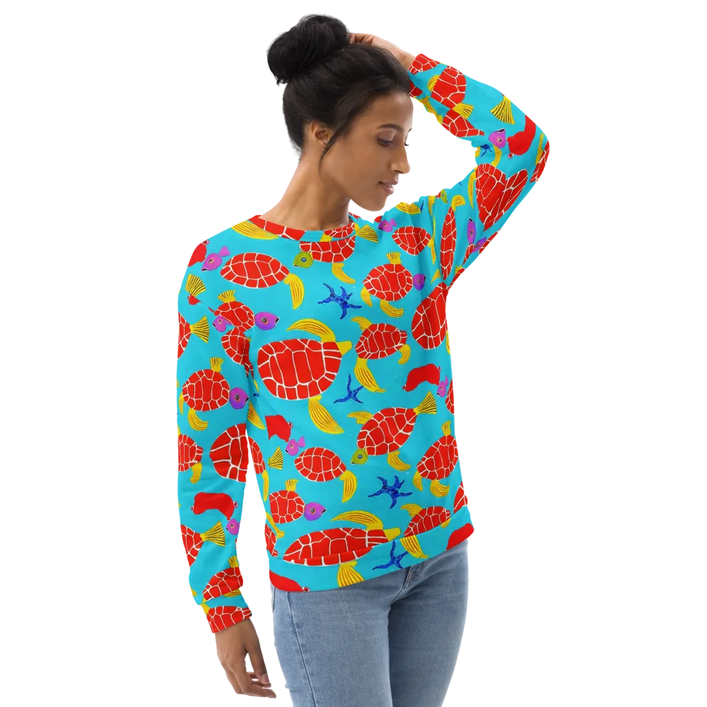 Red Shell Reverie on Sweatshirt — Right Front