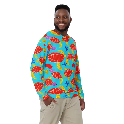 Red Shell Reverie on a Sweatshirt