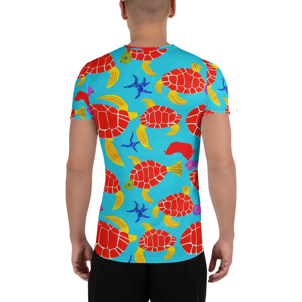 Red Shell Reverie on Men's Athletic T-Shirt — Back