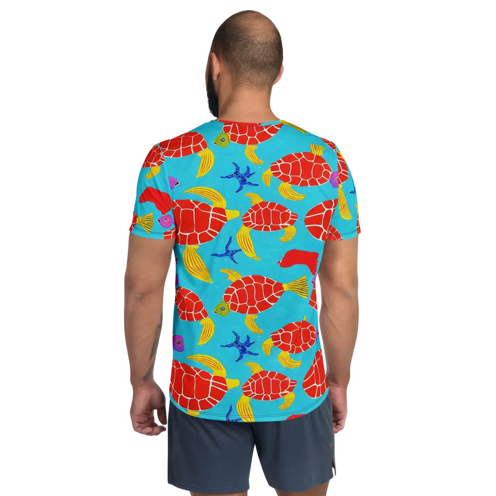Red Shell Reverie on Men's Athletic T-Shirt — Back