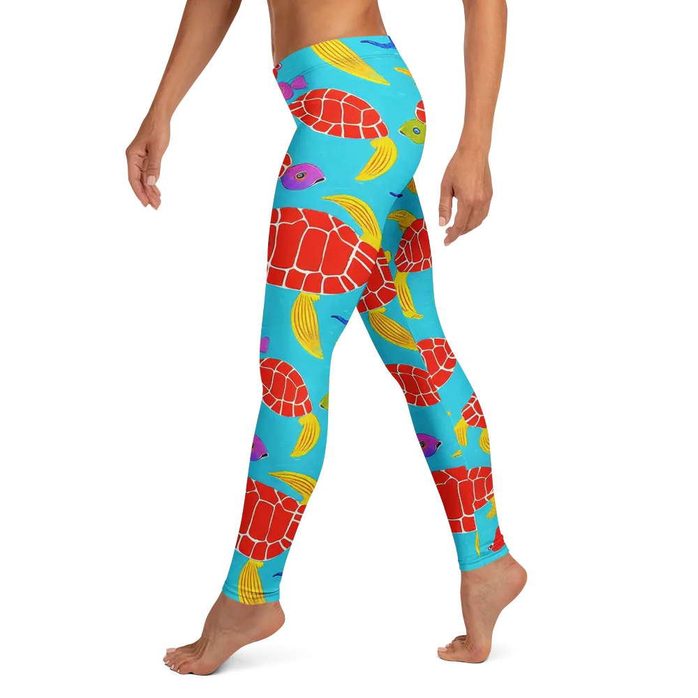 Red Shell Reverie on Leggings — Left