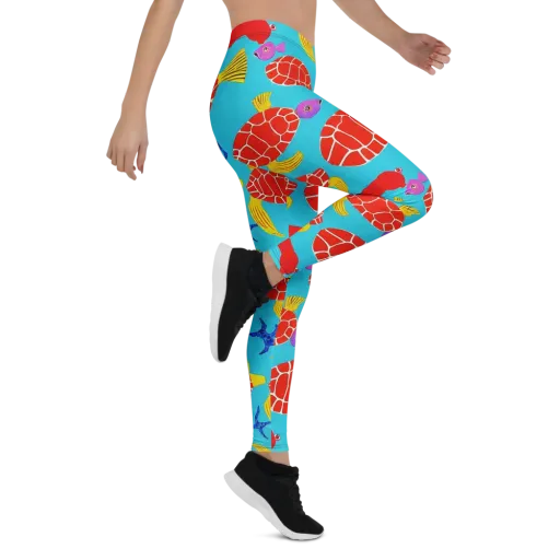 Red Shell Reverie on a Leggings