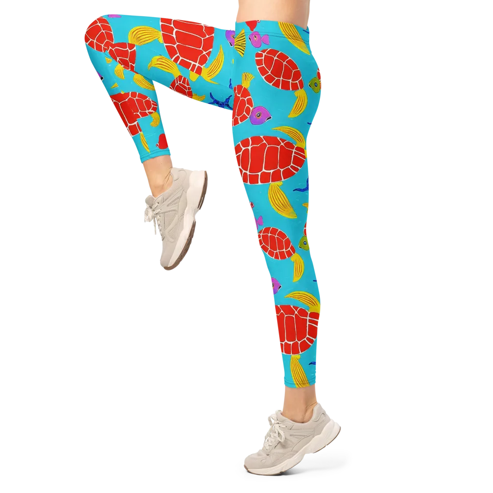 Red Shell Reverie on Leggings — Left