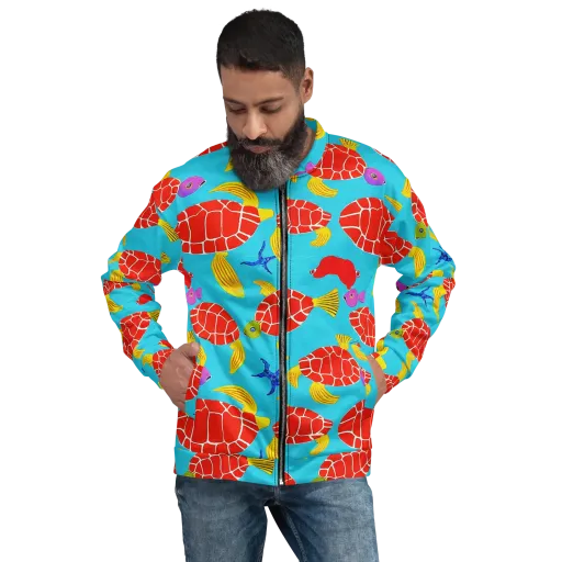 Red Shell Reverie on a Bomber Jacket