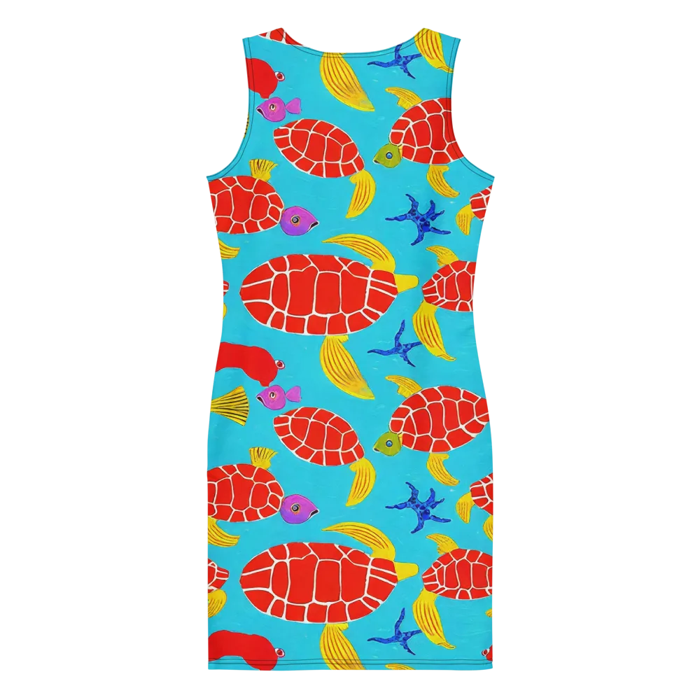 Red Shell Reverie on Bodycon Dress — Back