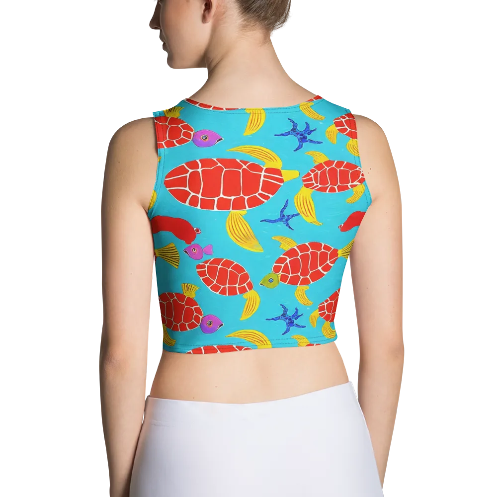 Red Shell Reverie on Crop Top — Back