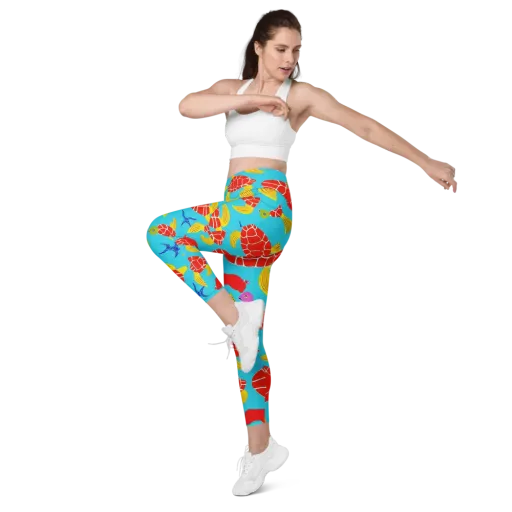 Red Shell Reverie on a Leggings with Pockets