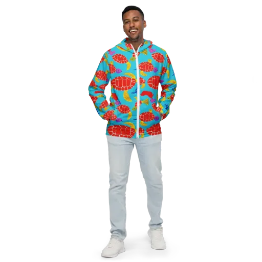 Red Shell Reverie on a Men's Windbreaker