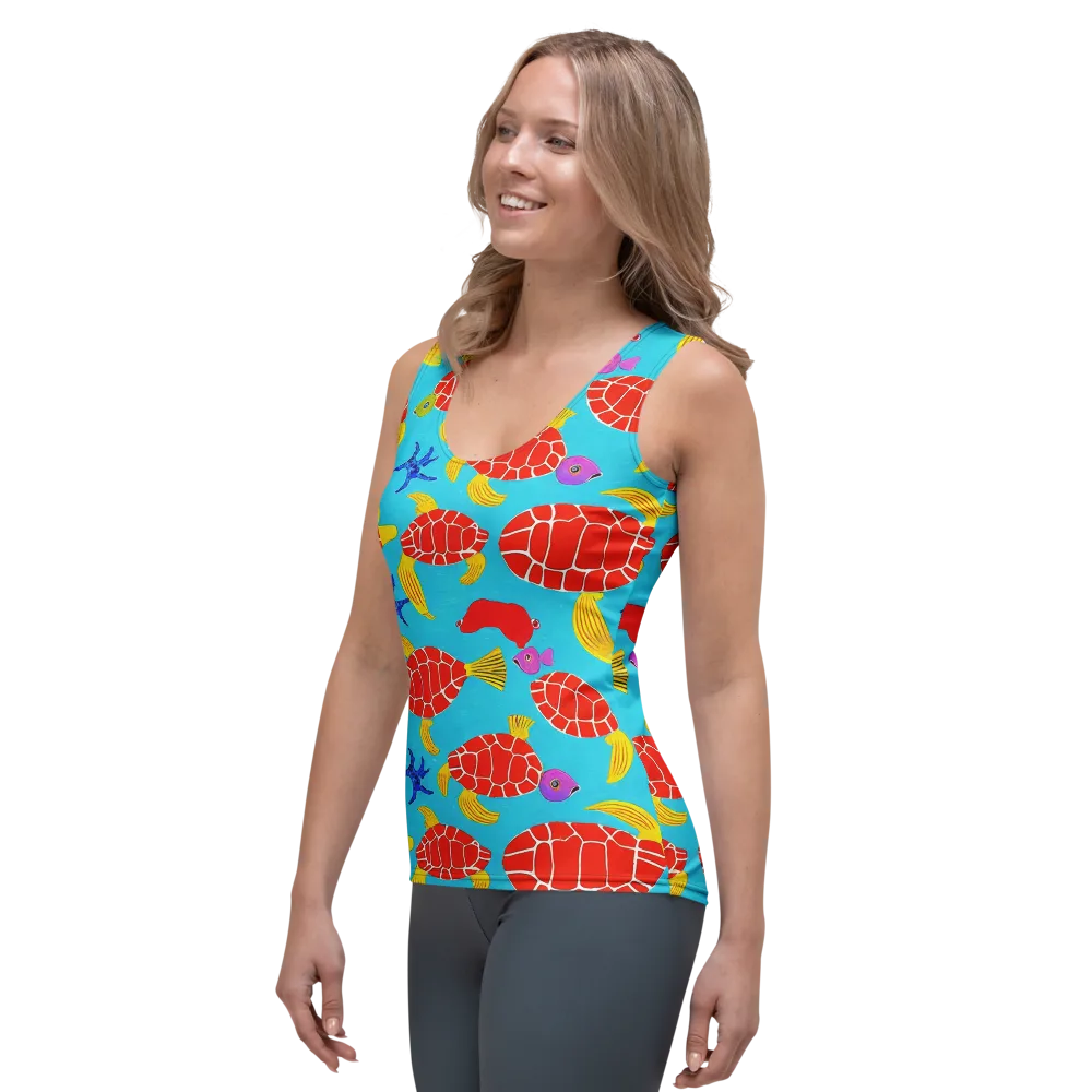 Red Shell Reverie on Women's Tank Top — Left Front
