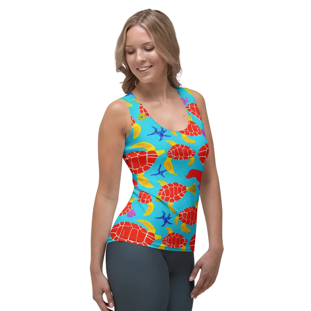 Red Shell Reverie on Women's Tank Top — Right Front