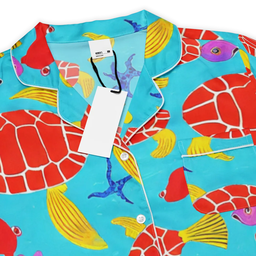 Red Shell Reverie on Women's Short Sleeve Pajama Top — Product details