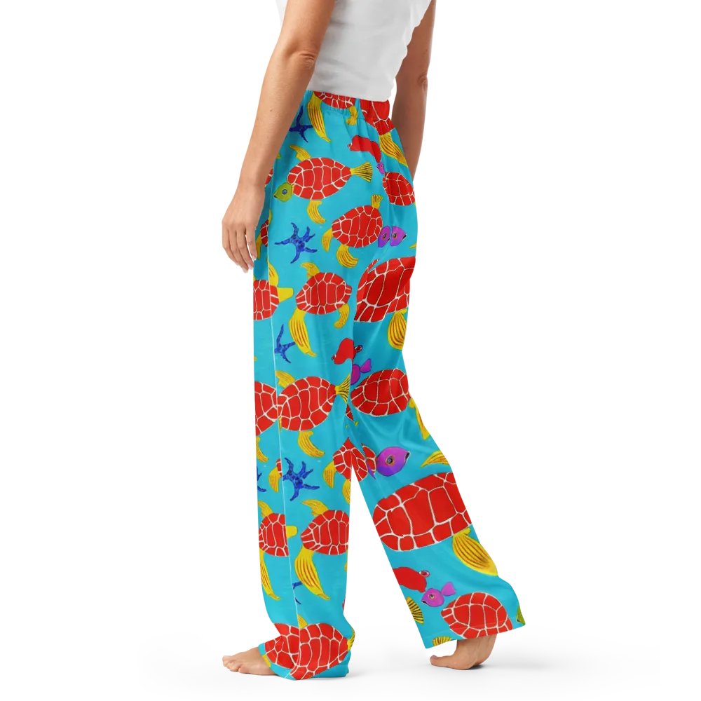 Red Shell Reverie on Women's Pajama Pants — Left
