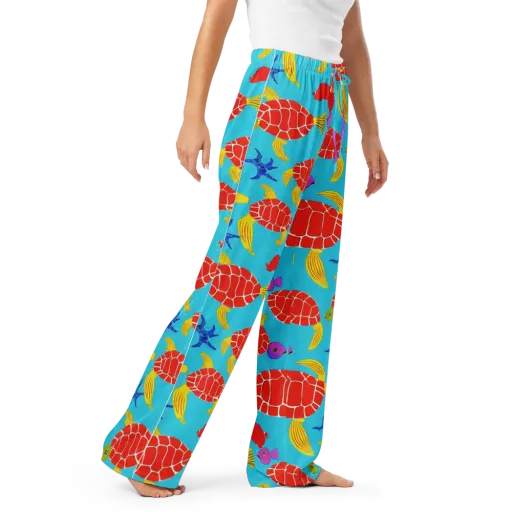 Red Shell Reverie on a Women's Pajama Pants