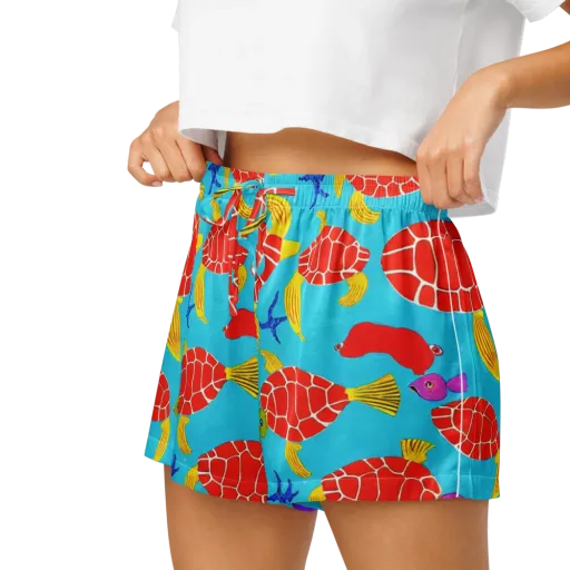Red Shell Reverie on a Women's Pajama Shorts