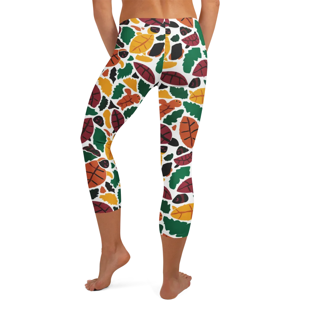 Harvest Static on Capri Leggings — Back