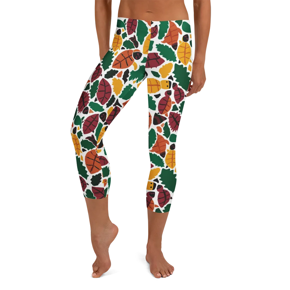 Harvest Static on Capri Leggings — Front