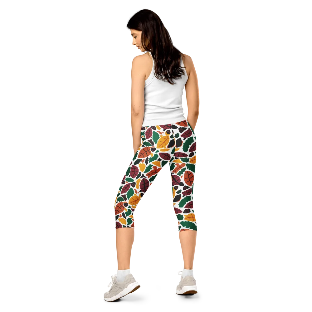 Harvest Static on Capri Leggings — Back
