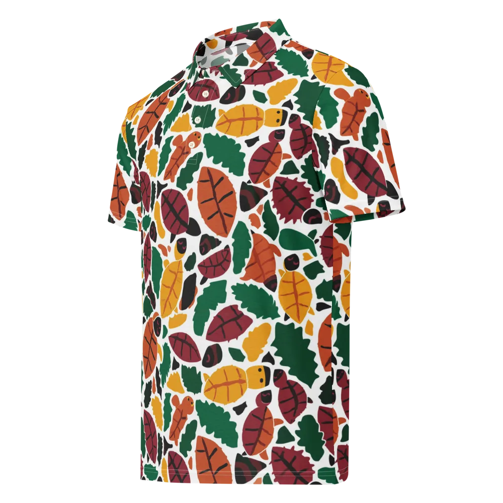 Harvest Static on Men's Slim Fit Polo Shirt — Left Front