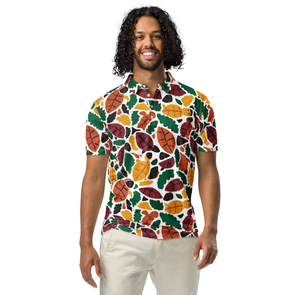 Harvest Static on Men's Slim Fit Polo Shirt — Front