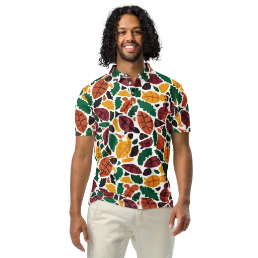 Harvest Static on a Men's Slim Fit Polo Shirt