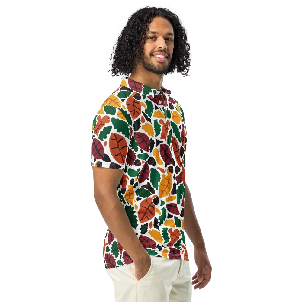 Harvest Static on Men's Slim Fit Polo Shirt — Right Front