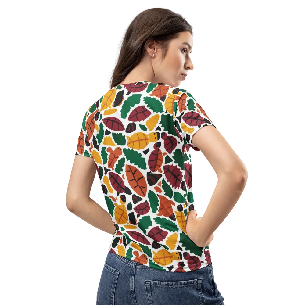 Harvest Static on Women's Crew Neck T-Shirt — Back
