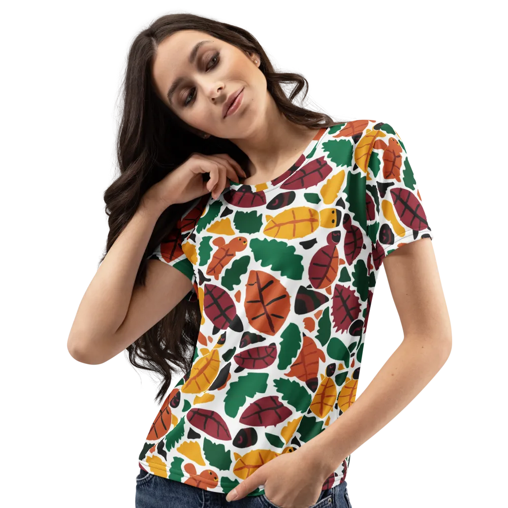 Harvest Static on Women's Crew Neck T-Shirt — Left Front