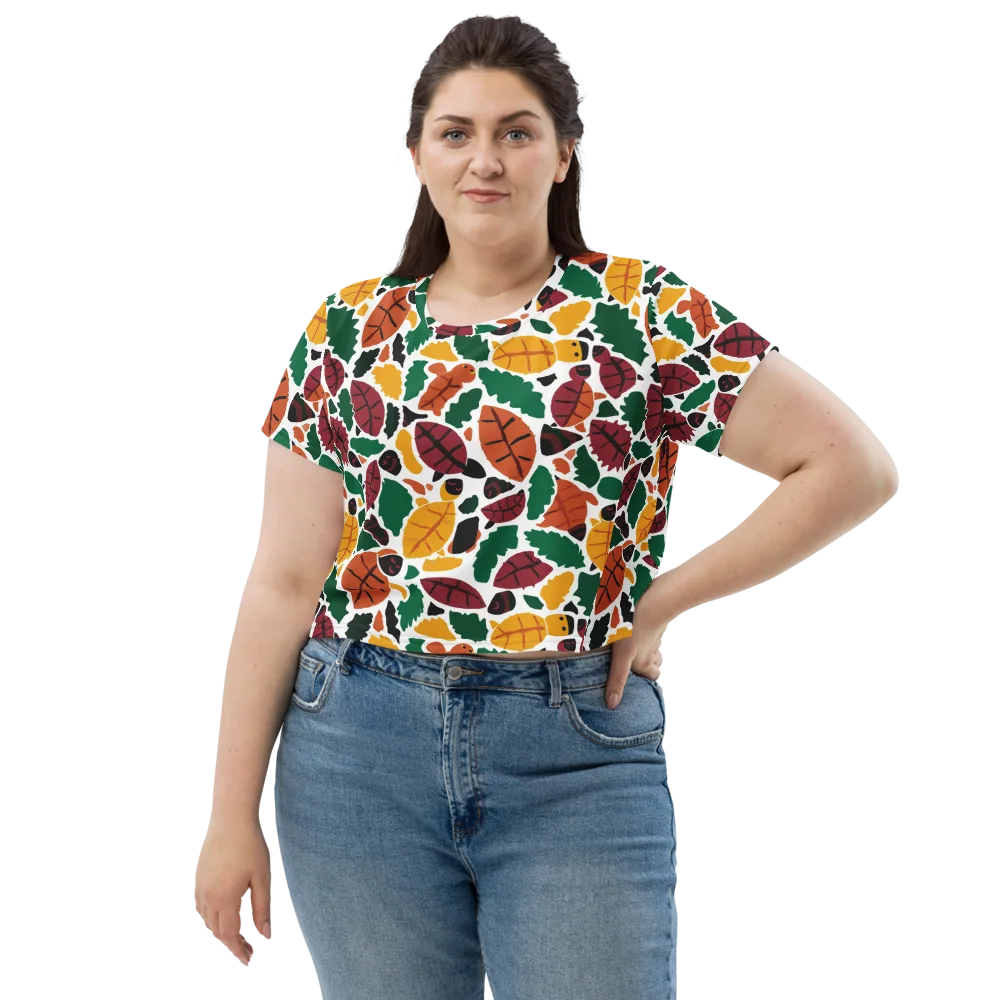 Harvest Static on Crop Tee — Front