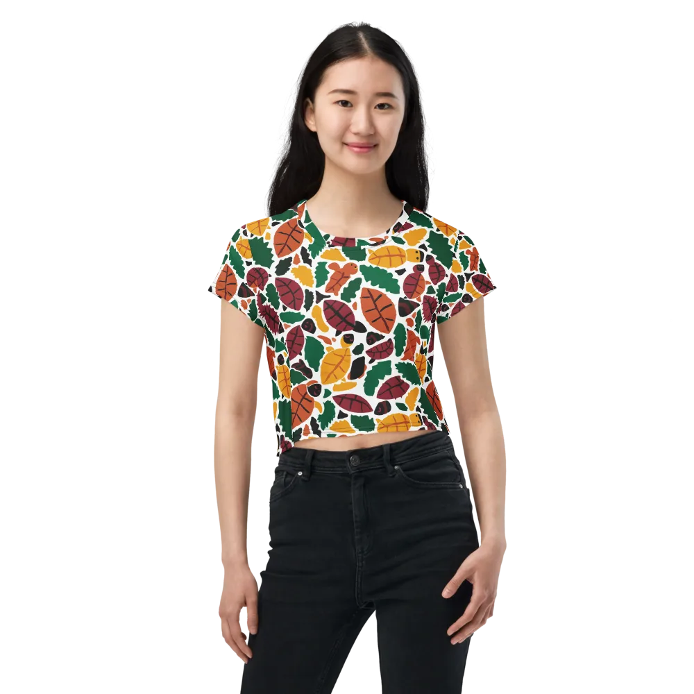 Harvest Static on Crop Tee — Front