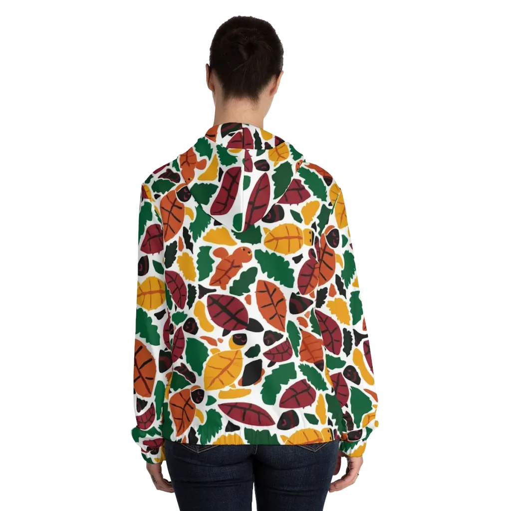 Harvest Static on Women's Full-Zip Hoodie — Back On Person