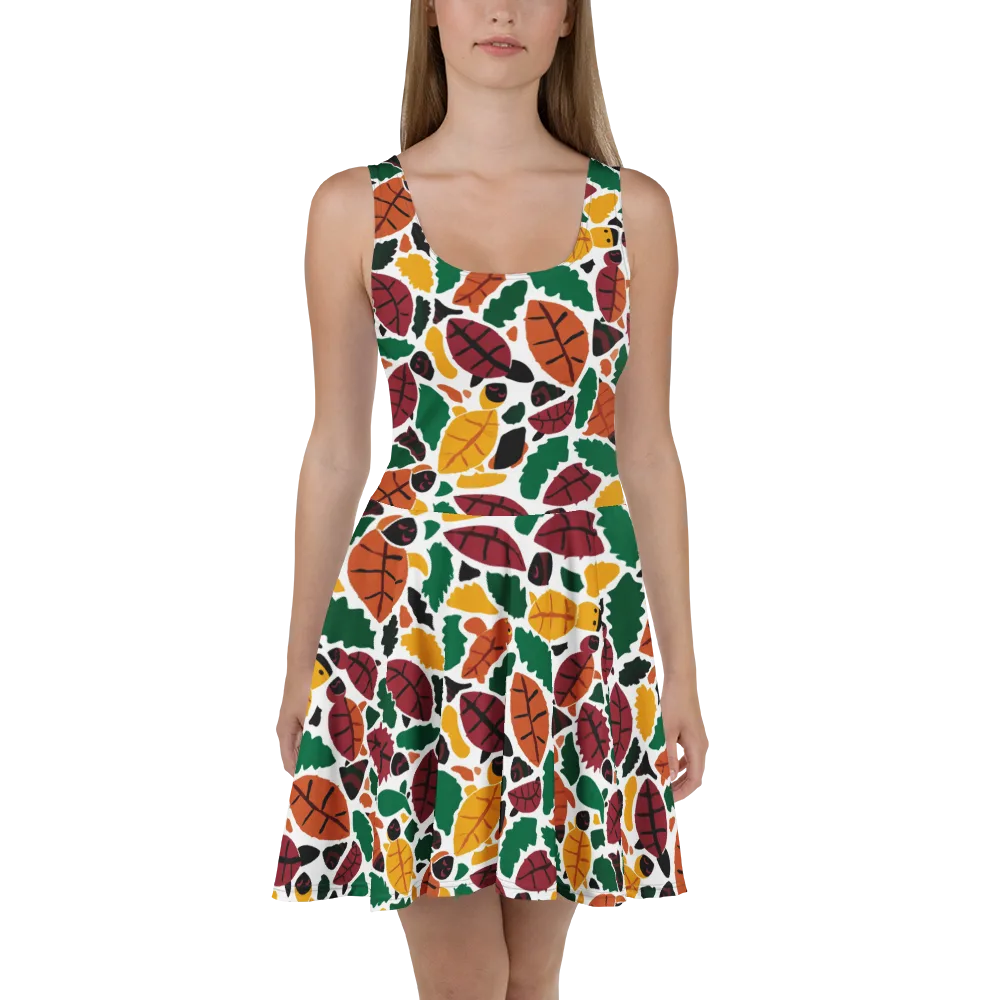 Harvest Static on Skater Dress — Front