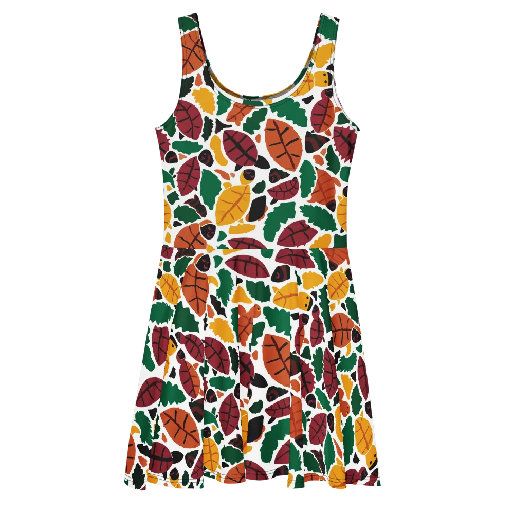 Harvest Static on Skater Dress — Front